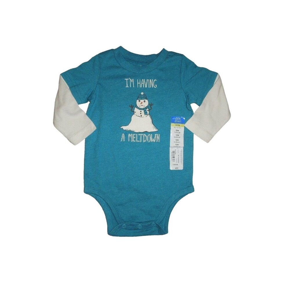 Toddler Boys OD I'm Having a Meltdown Snowman Christmas One-piece Shirt 12M